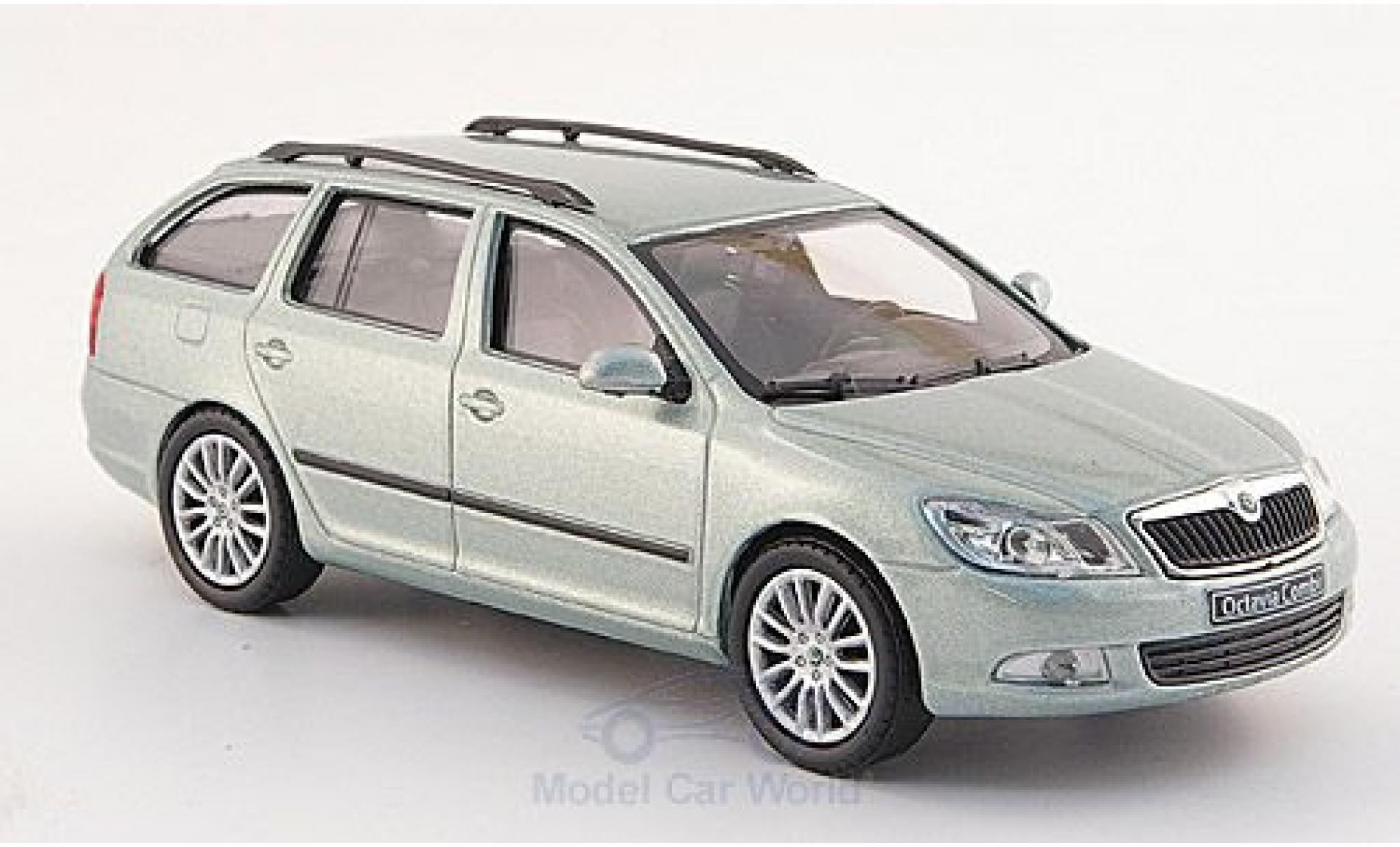 Skoda Octavia 1/43 Abrex Combi metallic groen 2008 modelauto