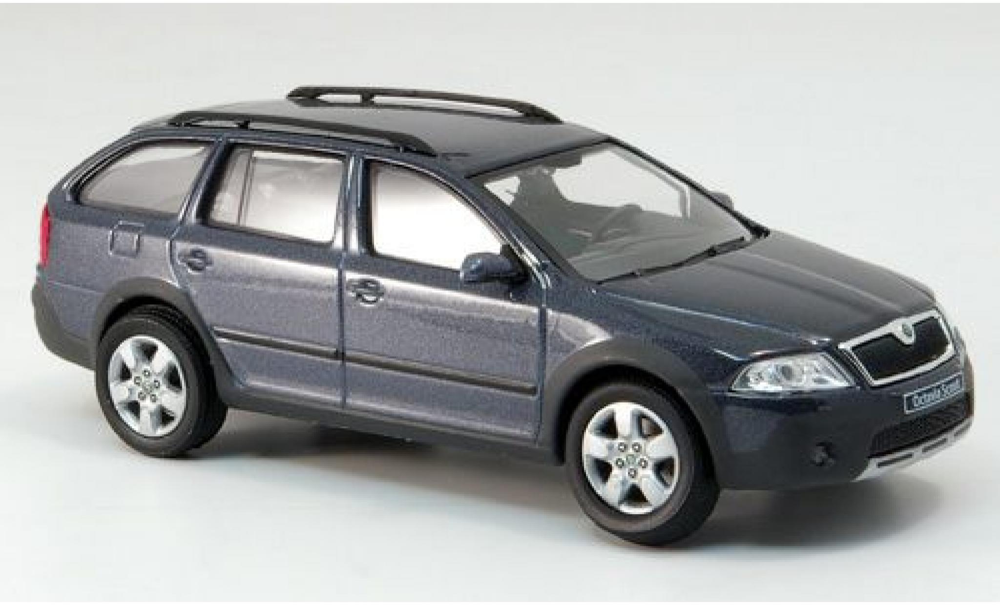 Skoda Octavia 1/43 Abrex Combi Scout metallic grijs modelauto