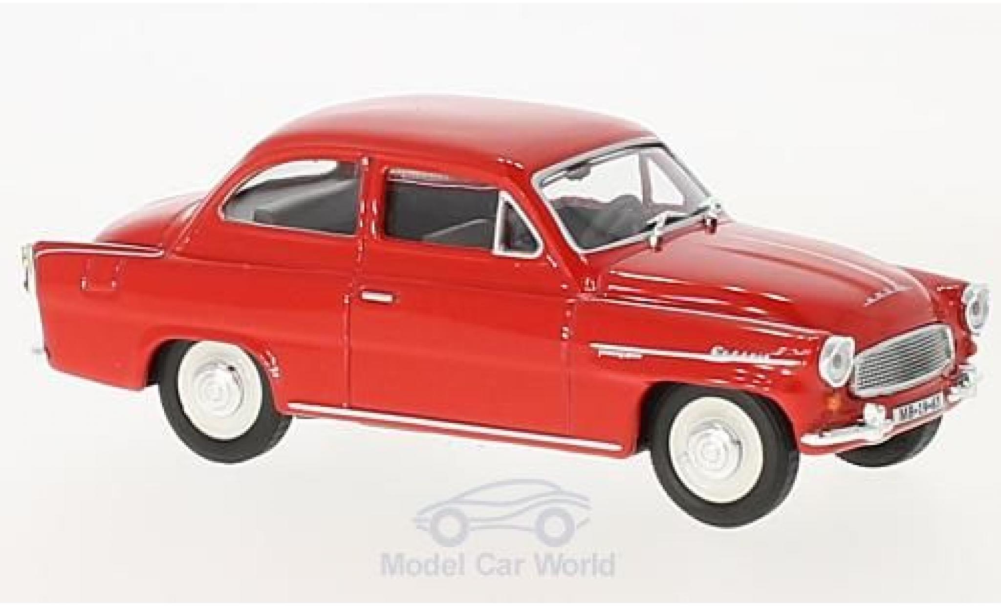Skoda Octavia 1/43 Abrex rood 1963 modelauto