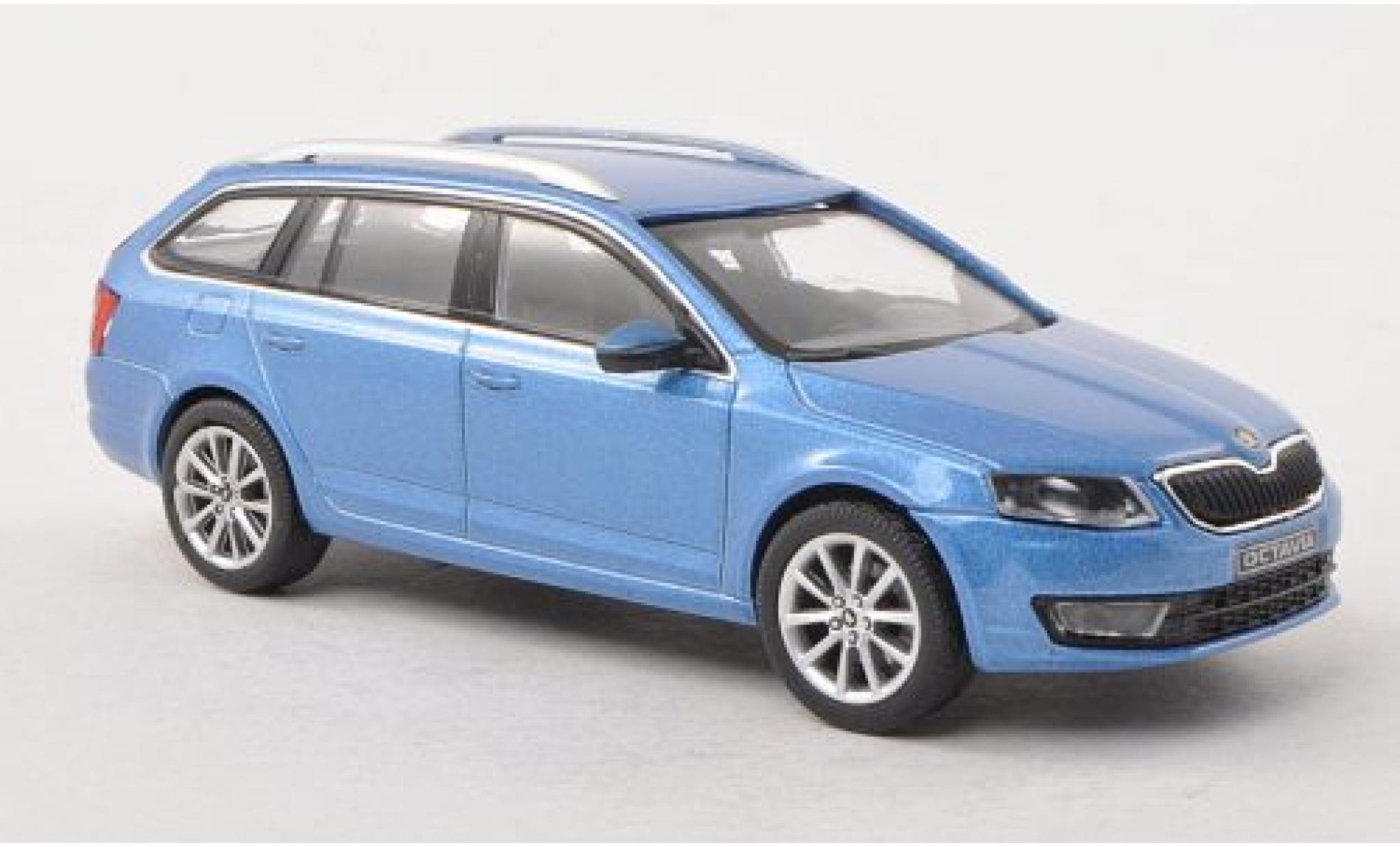 Skoda Octavia 1/43 Abrex III Combi metallic blauw 2013 modelauto