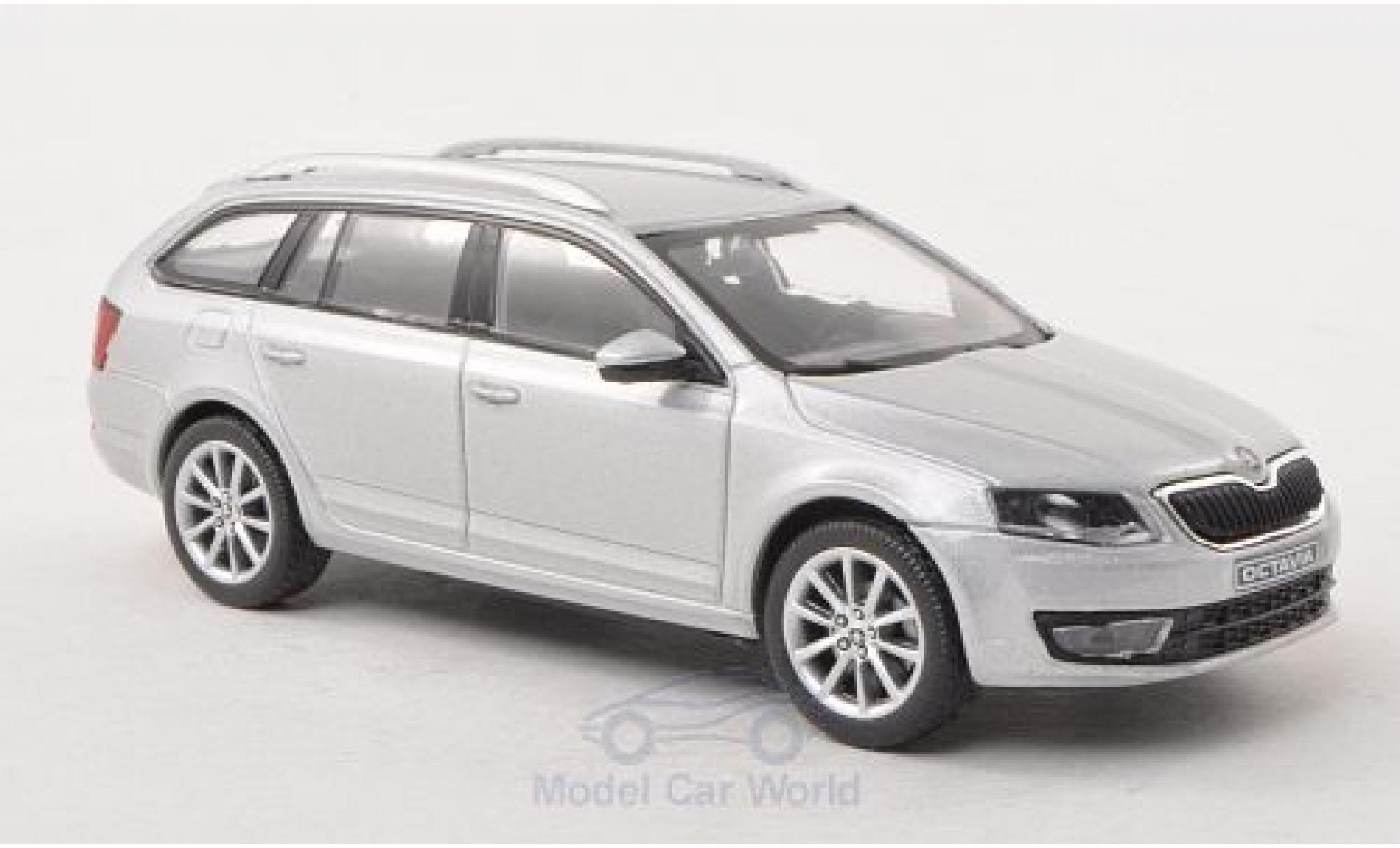Skoda Octavia 1/43 Abrex III Combi grijs 2013 modelauto