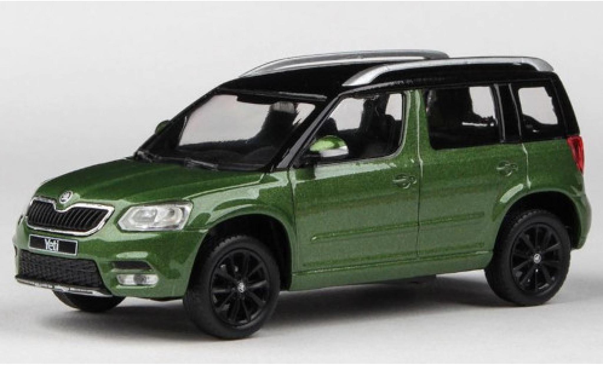 Skoda Yeti 1/43 Abrex FL metallic groen/zwart 2013 modelauto