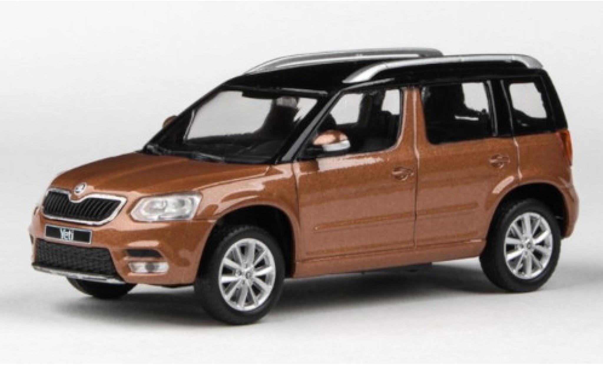 Skoda Yeti 1/43 Abrex FL metallic bruin/zwart 2013 modelauto