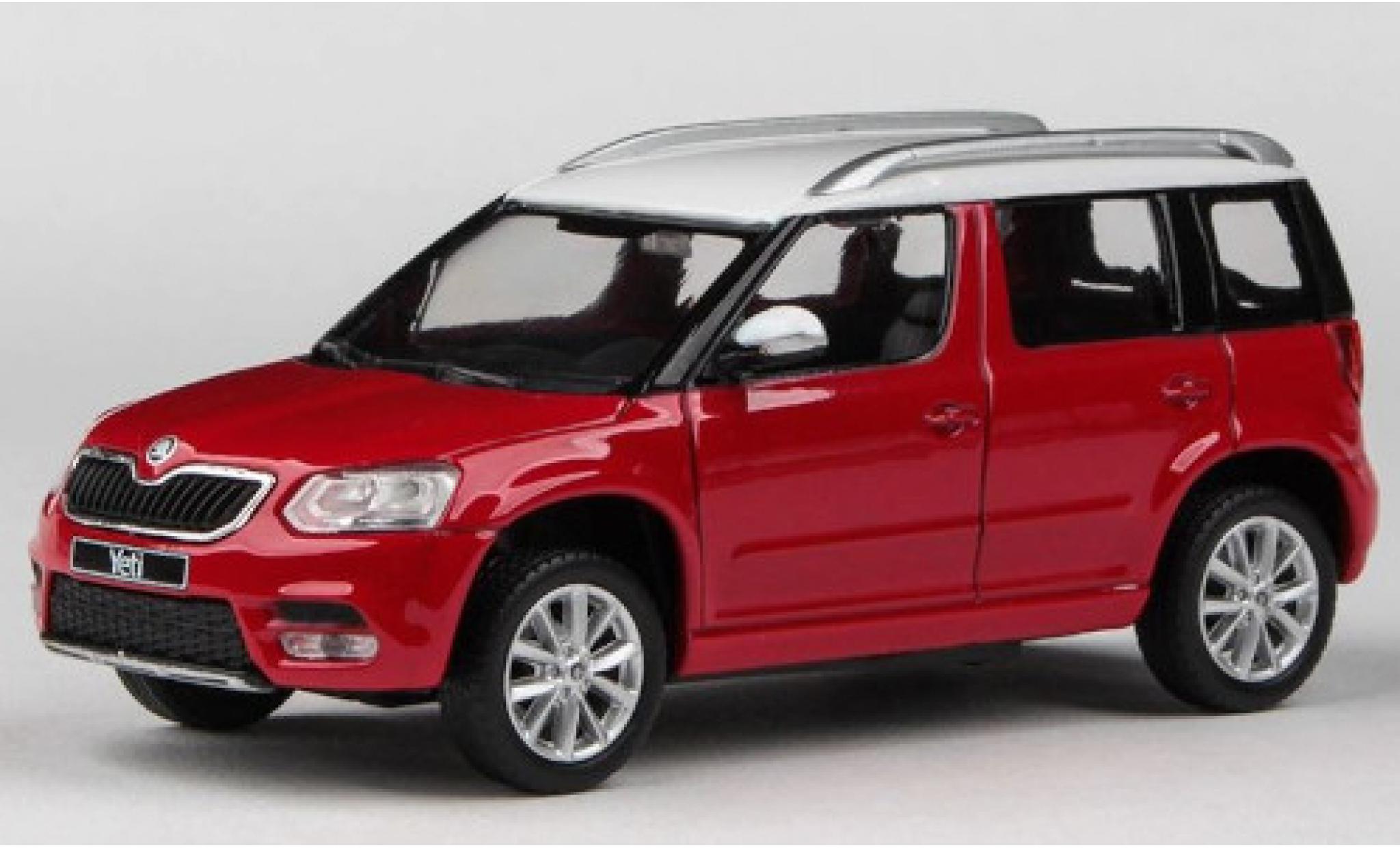 Skoda Yeti 1/43 Abrex FL rood/wit 2013 modelauto
