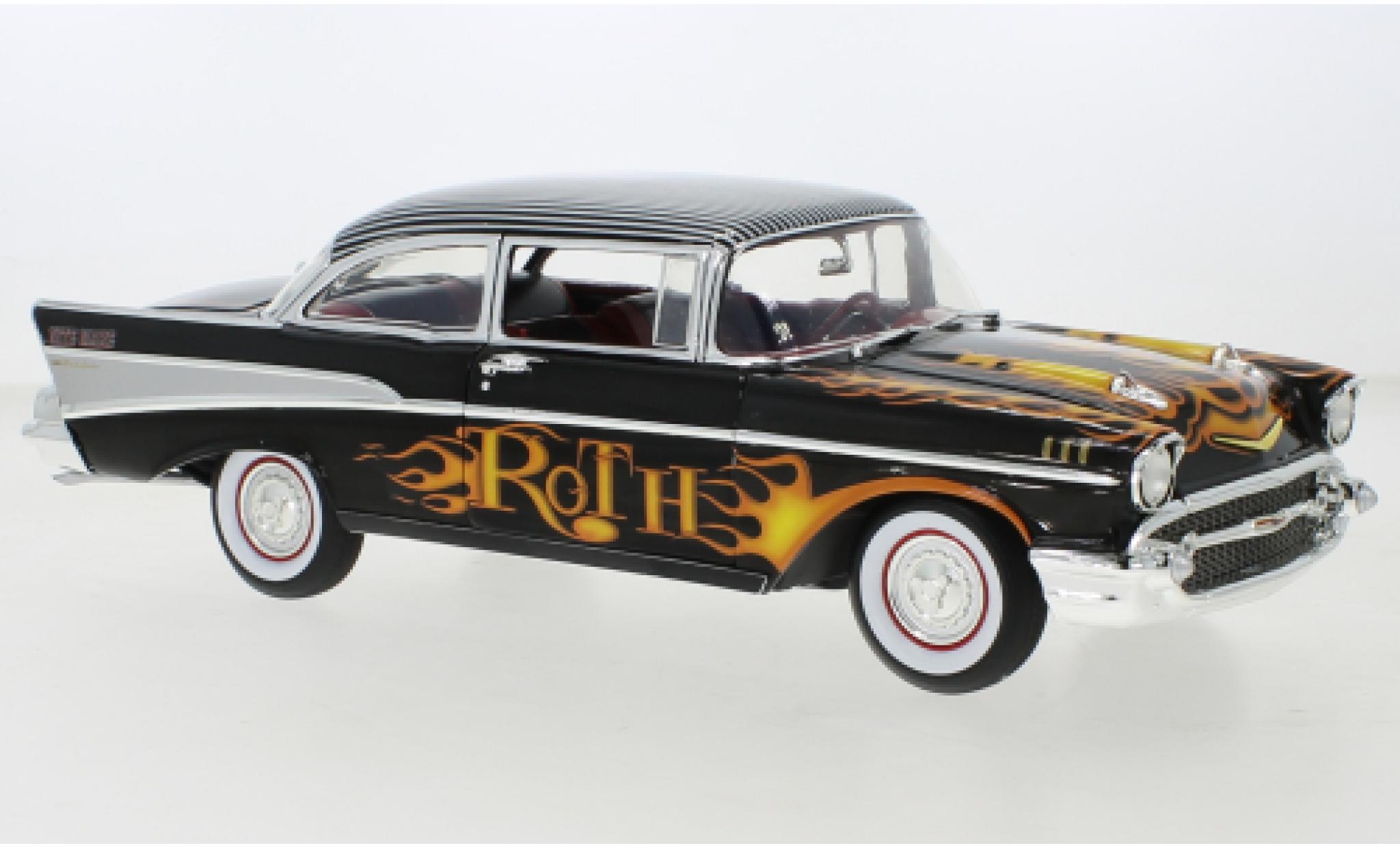 Chevrolet Bel Air 1/18 ACME Bel air zwart/D&eacute;corer Big Daddy Ed Roth 1957 modelauto