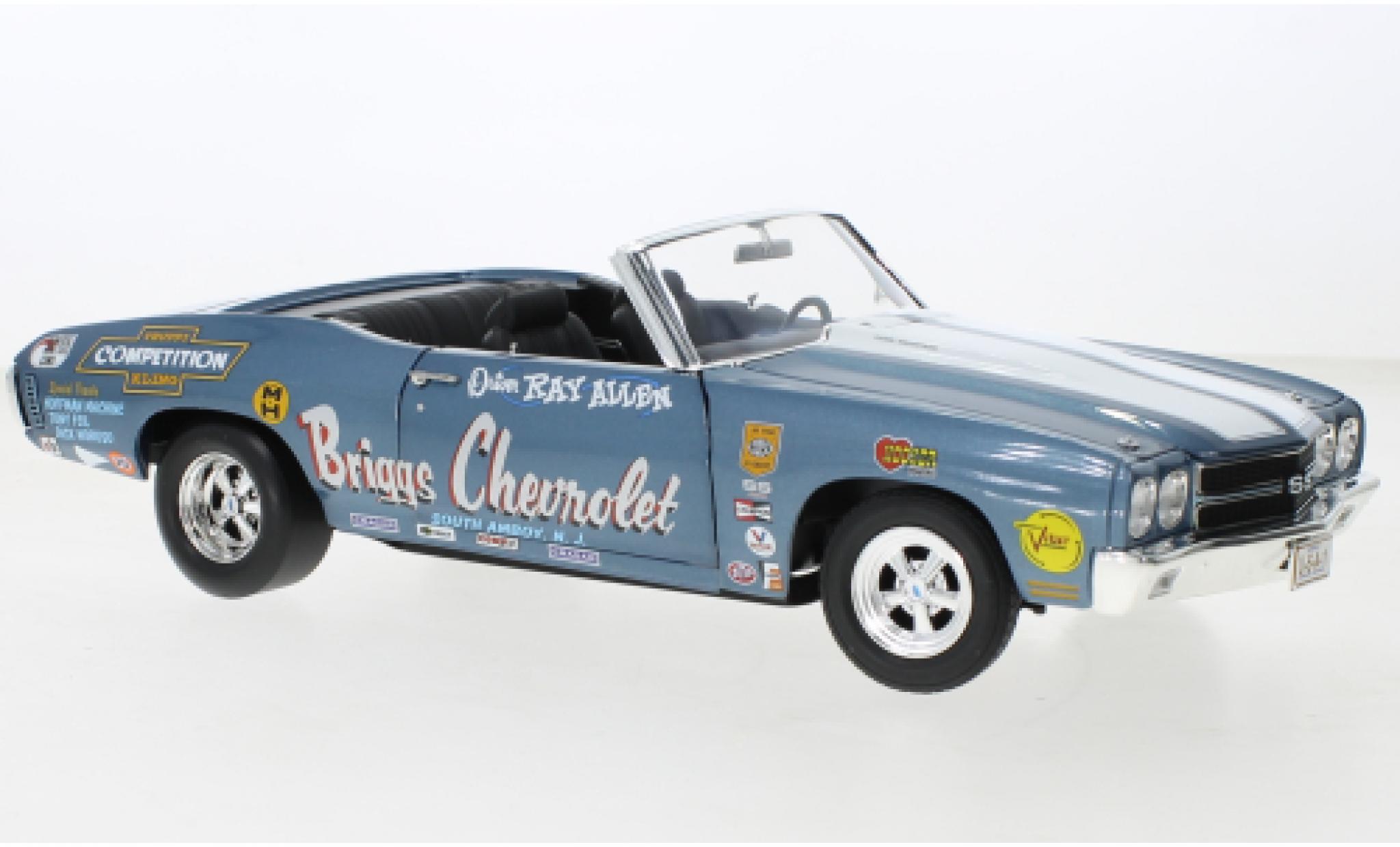 Chevrolet Chevelle 1/18 ACME Cabriolet metallic blauw/wit Briggs 1970 modelauto