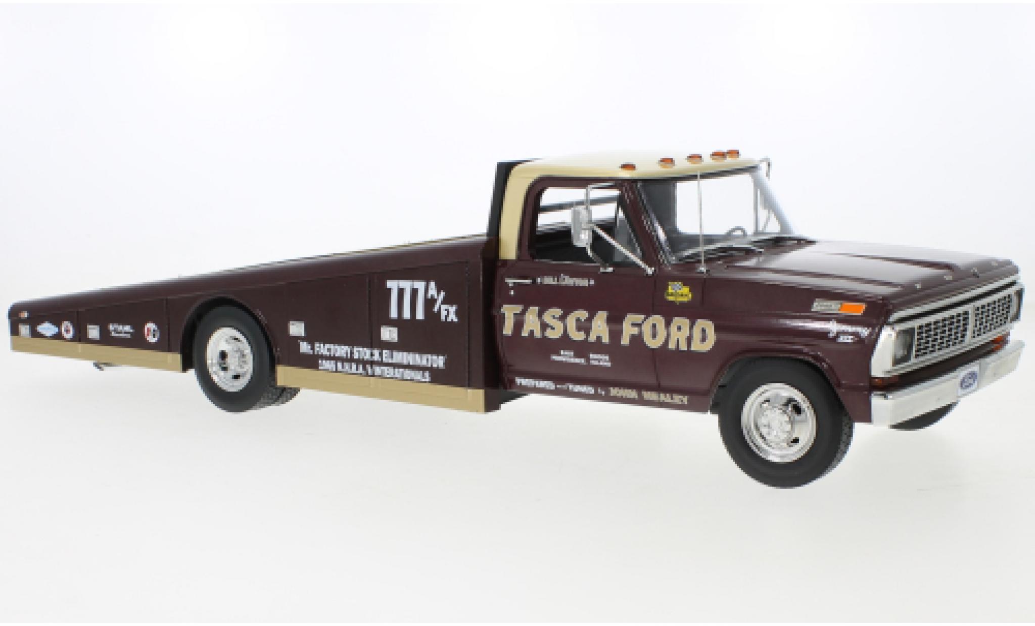 Ford F-350 1/18 ACME Ramp Truck bruin/gold Tasca 1970 modelauto