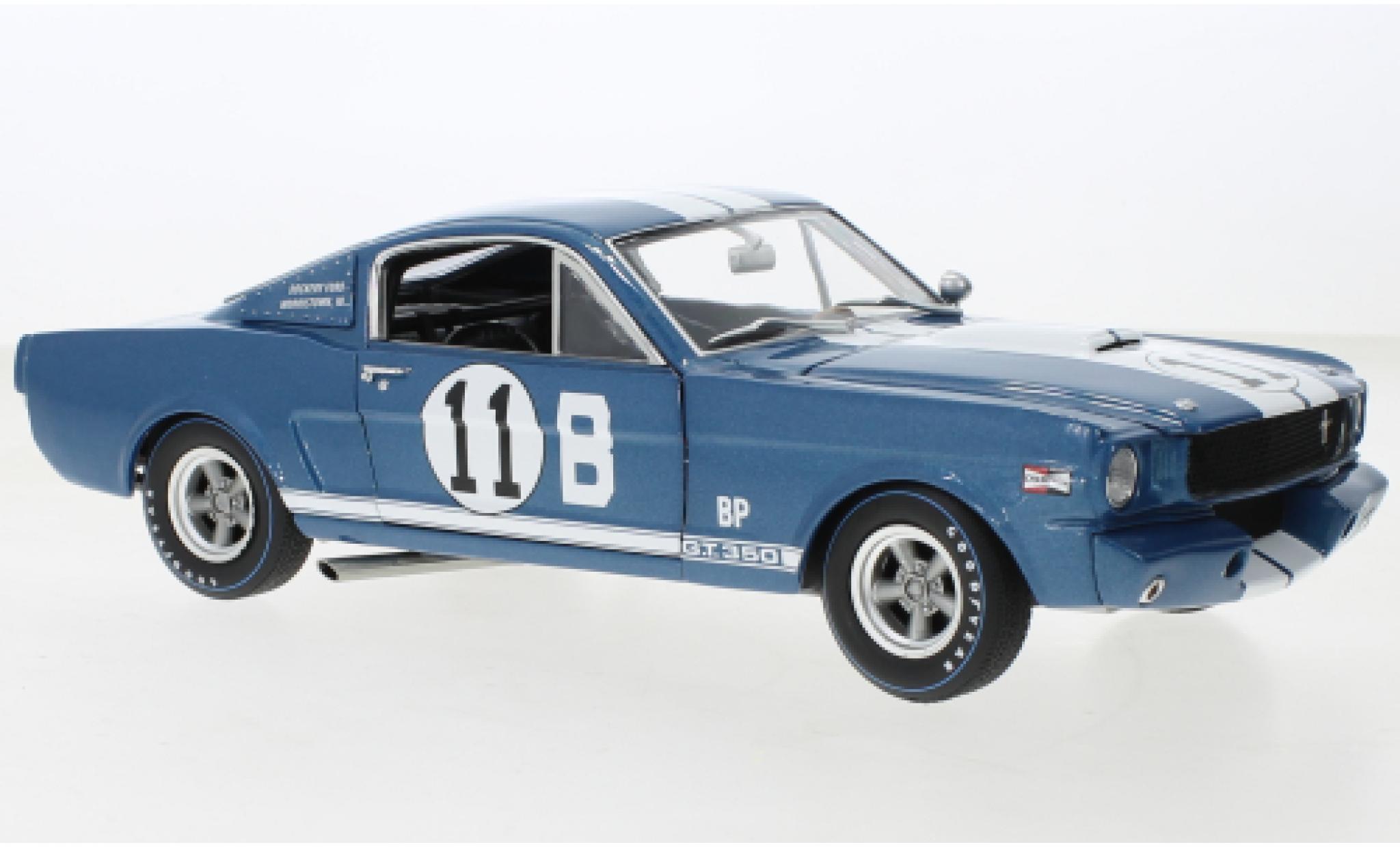 Shelby GT 350 1/18 ACME Ford Mustang R metallic blauw/wit No.11 Dockery Ford 1965 modelauto