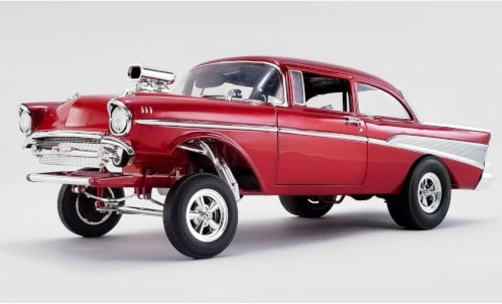 Chevrolet Bel Air 1/18 ACME Rat Fink Gasser rood 1957 M. Gasser modelauto