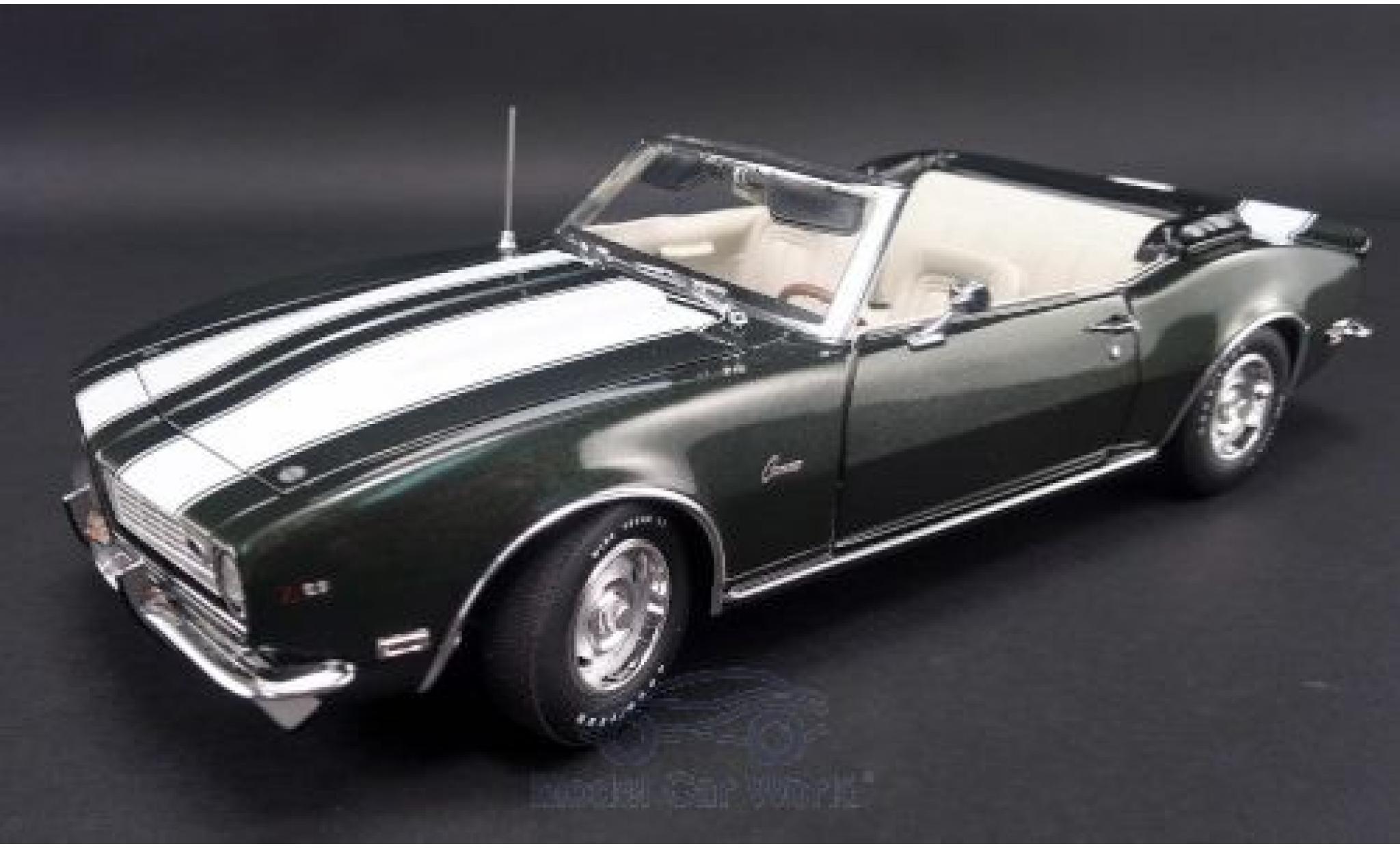 Chevrolet Camaro 1/18 ACME Z/28 Cabriolet metallic groen/wit 1968 modelauto
