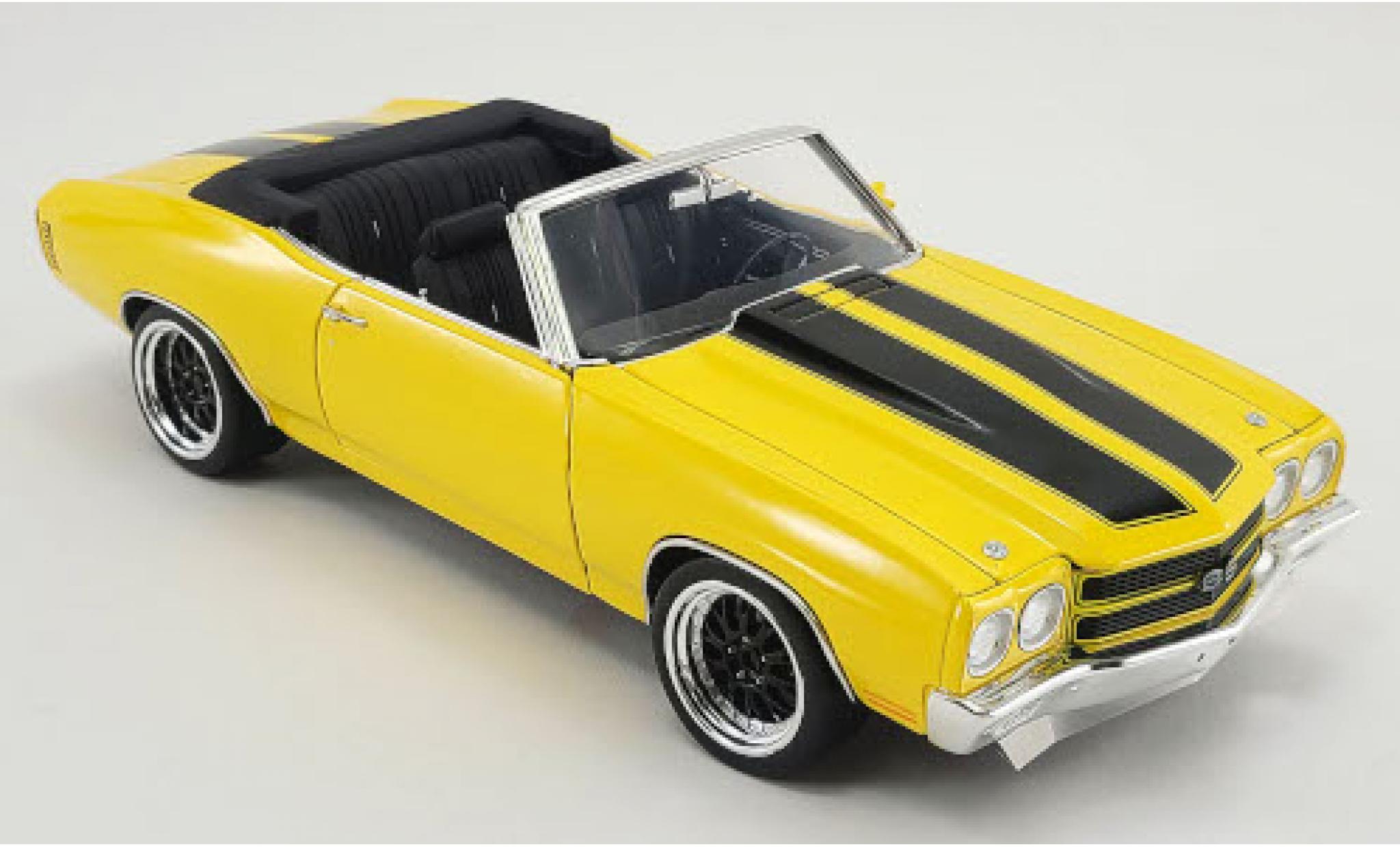 Chevrolet Chevelle 1/18 ACME Super Sport Cabriolet Restomod geel/zwart 1970 modelauto