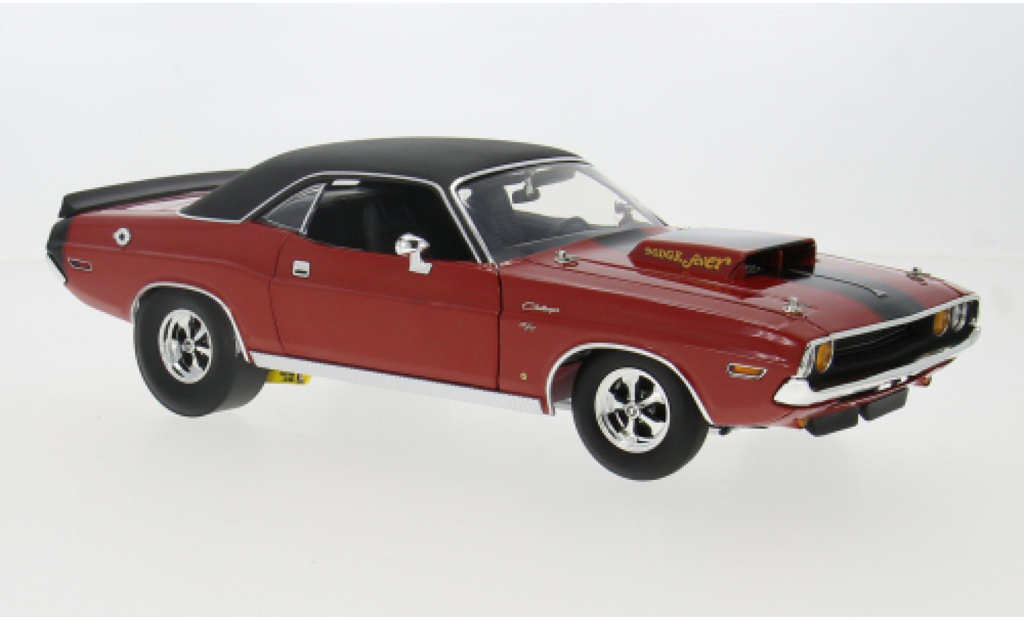 Dodge Challenger 1/18 ACME R/T rood/zwart 1970 1:18 modelauto