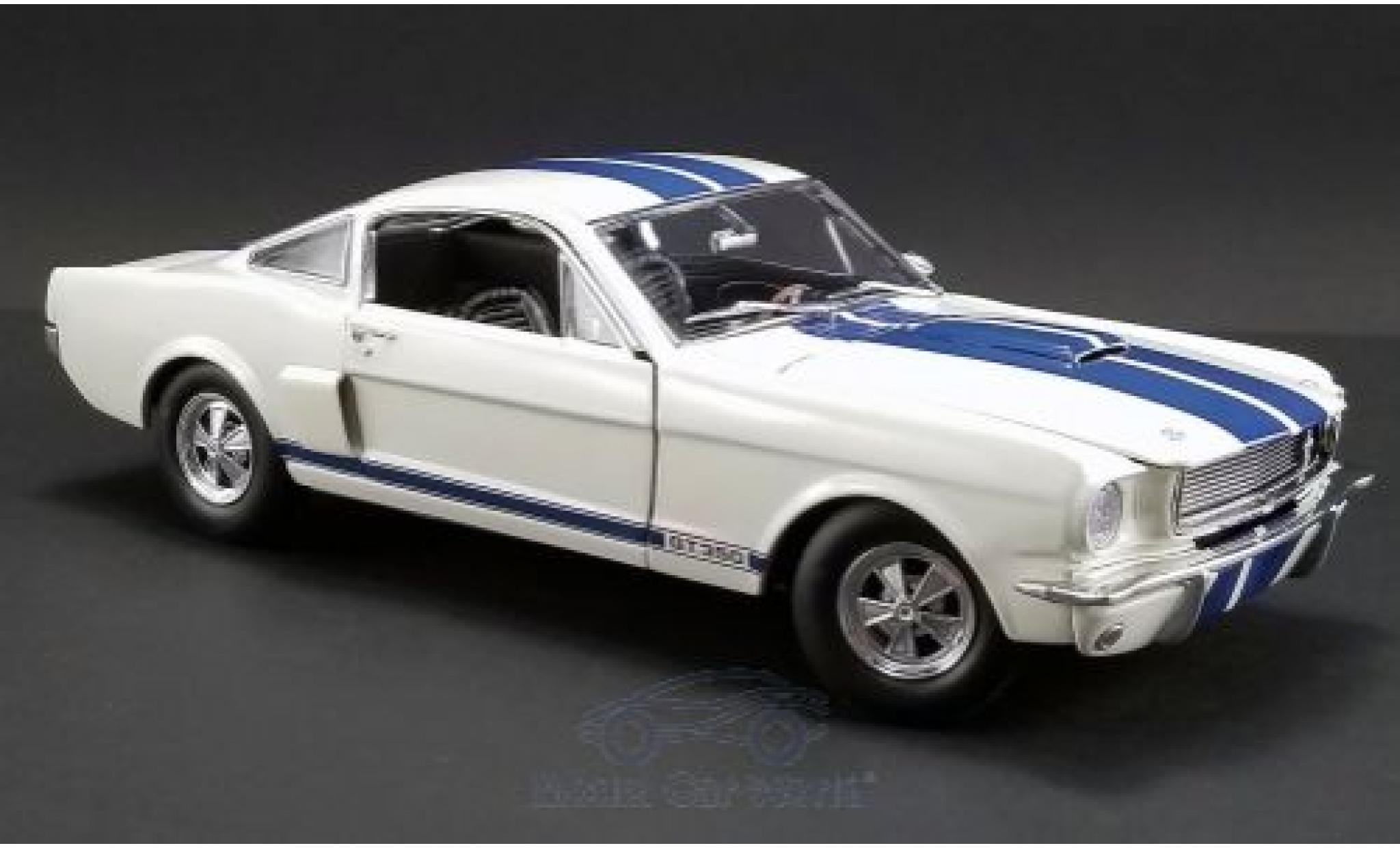 Ford Mustang 1/18 ACME Shelby GT350 Supercharged wit/blauw 1966 modelauto