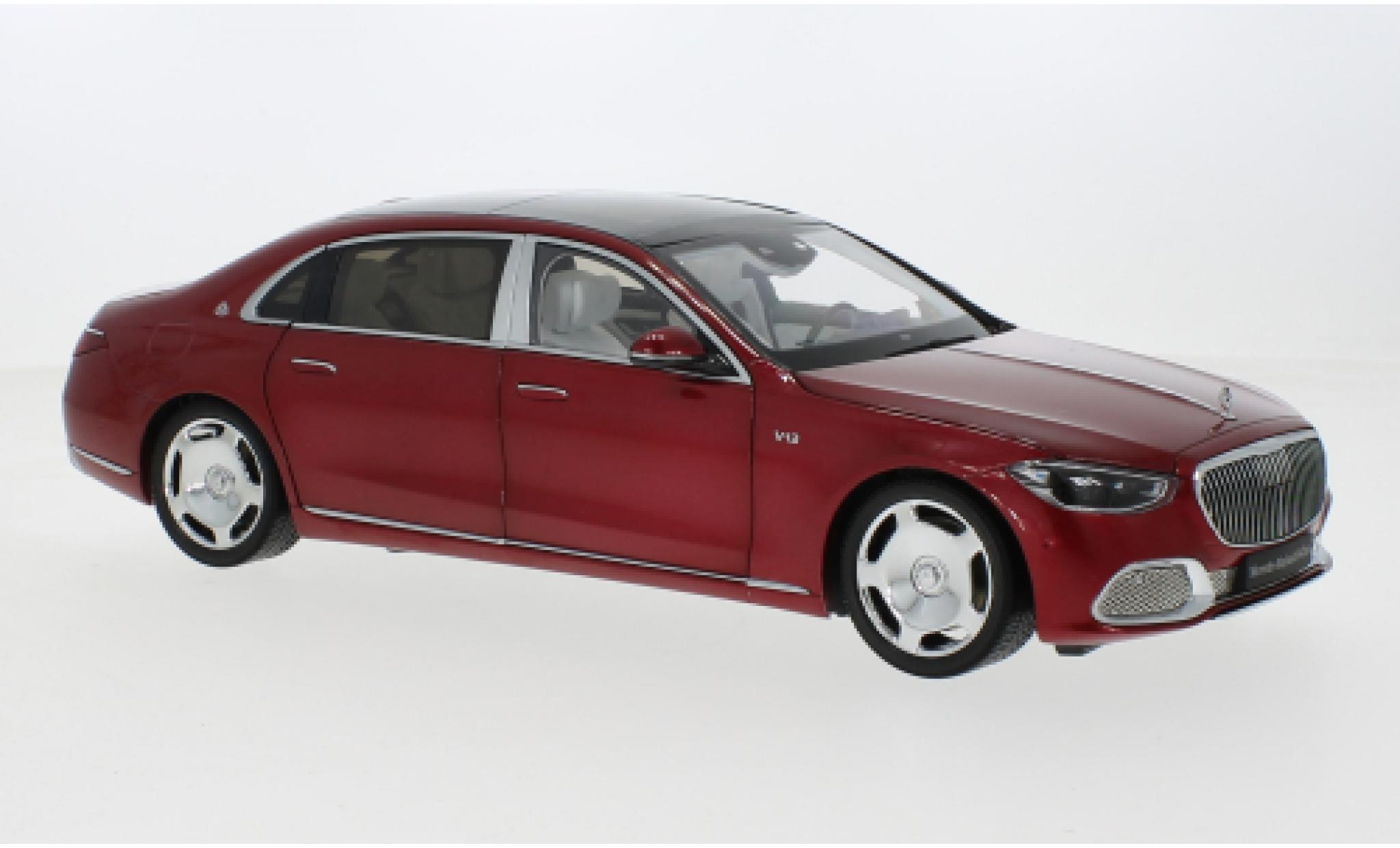 Mercedes CLA 1/18 Almost Real Maybach S-classe metallic rood 2021 modelauto