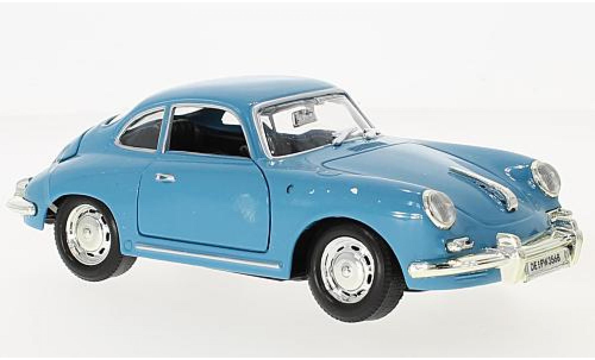 Porsche 356 1/24 Motormax B blauw modelauto