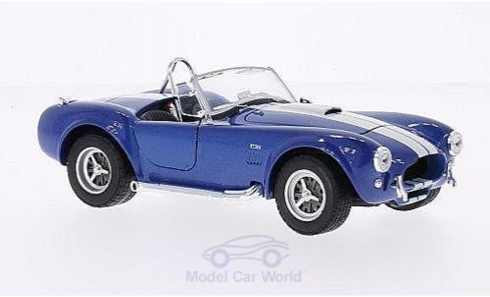 Shelby Cobra 1/18 Welly 427 SC metallic blauw/wit 1965 modelauto