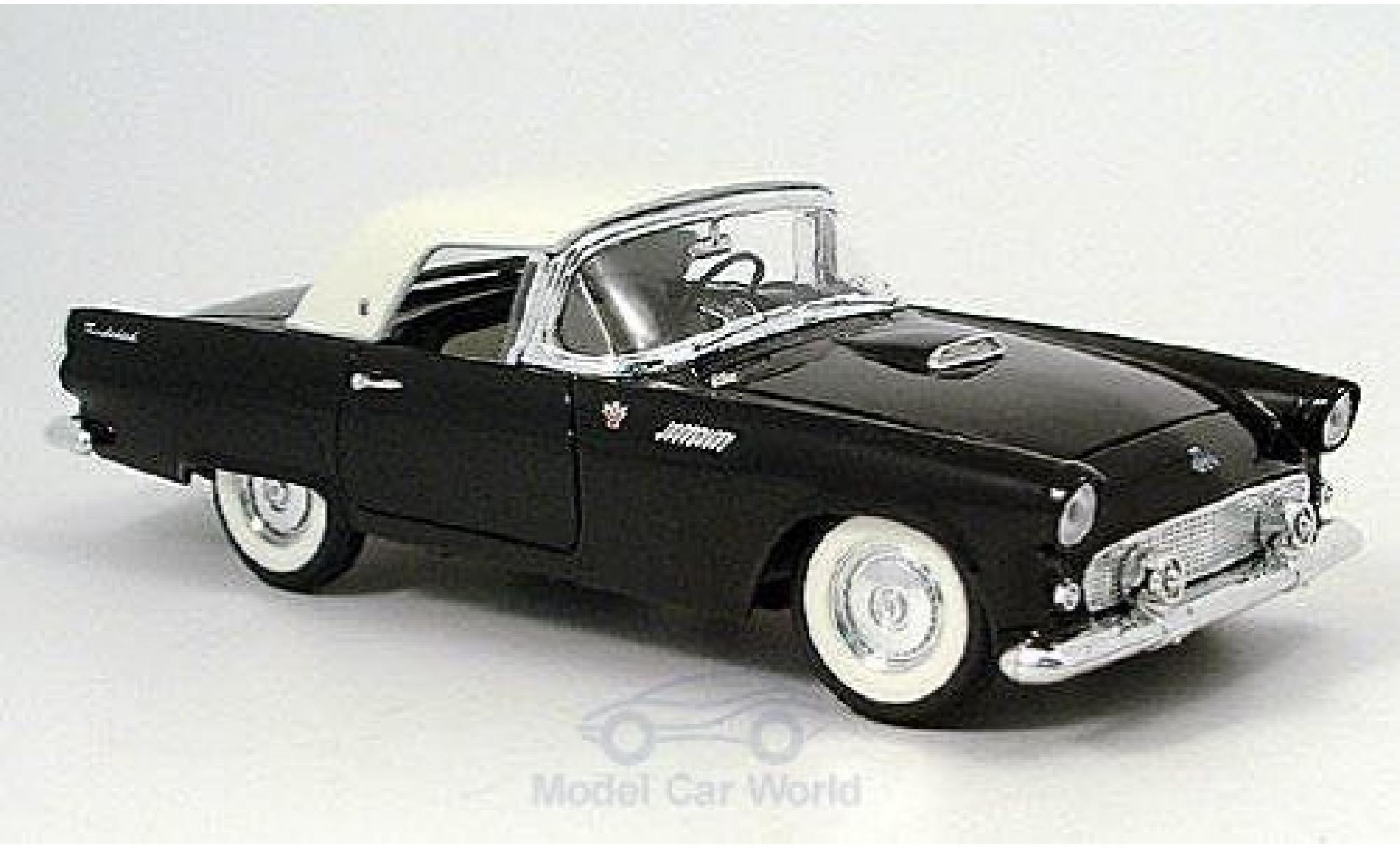 Ford Thunderbird 1955 1/18 Yat Ming zwart/wit 1955 modelauto