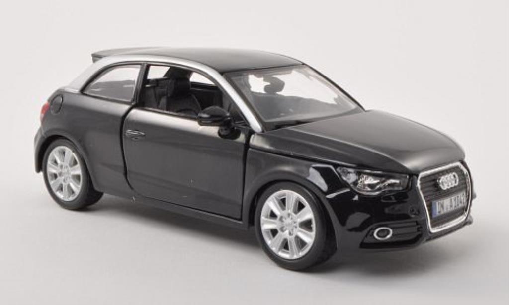 Audi A1 1/24 Burago zwart/grijs modelauto