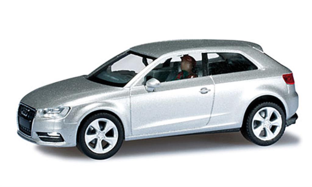 Audi A3 1/87 Herpa (8V) grijs DioramaReady modelauto