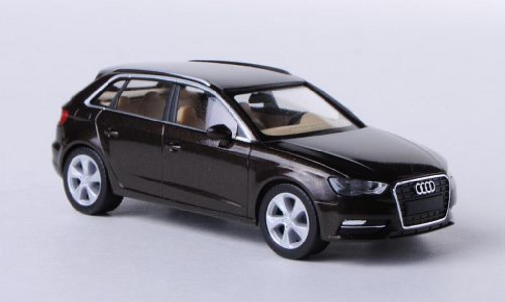 Audi A3 1/87 Herpa Sportback bruin modelauto