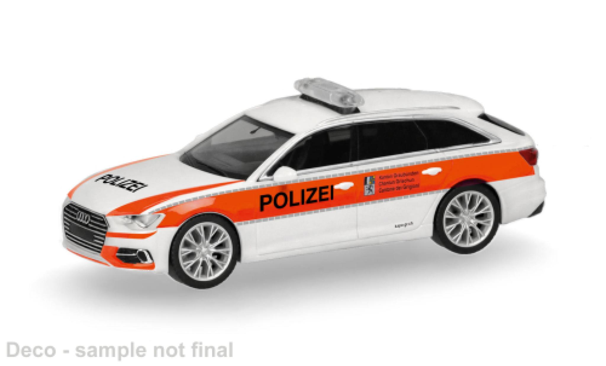 Audi A6 1/87 Herpa Avant Politie Graub&uuml;nden (CH) 1:87 modelauto