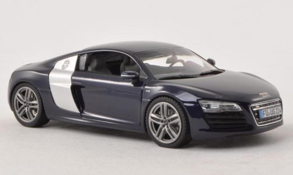 Audi R8 1/43 Schuco Coupe Facelift blauw modelauto