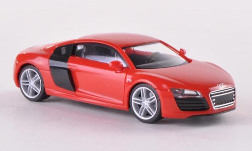 Audi R8 1/87 Herpa rood/zwart Facelift modelauto