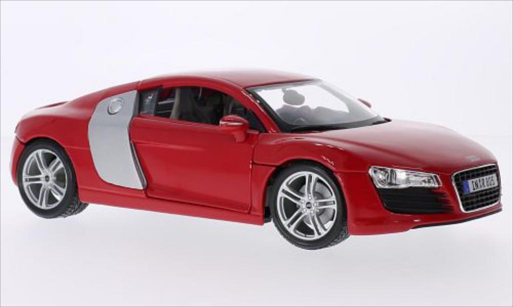 Audi R8 1/18 Maisto rood/grijs modelauto