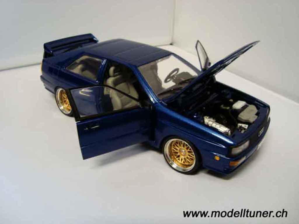 Audi Quattro coupe blauw jantes bbs bords larges 1/18 Sun Star