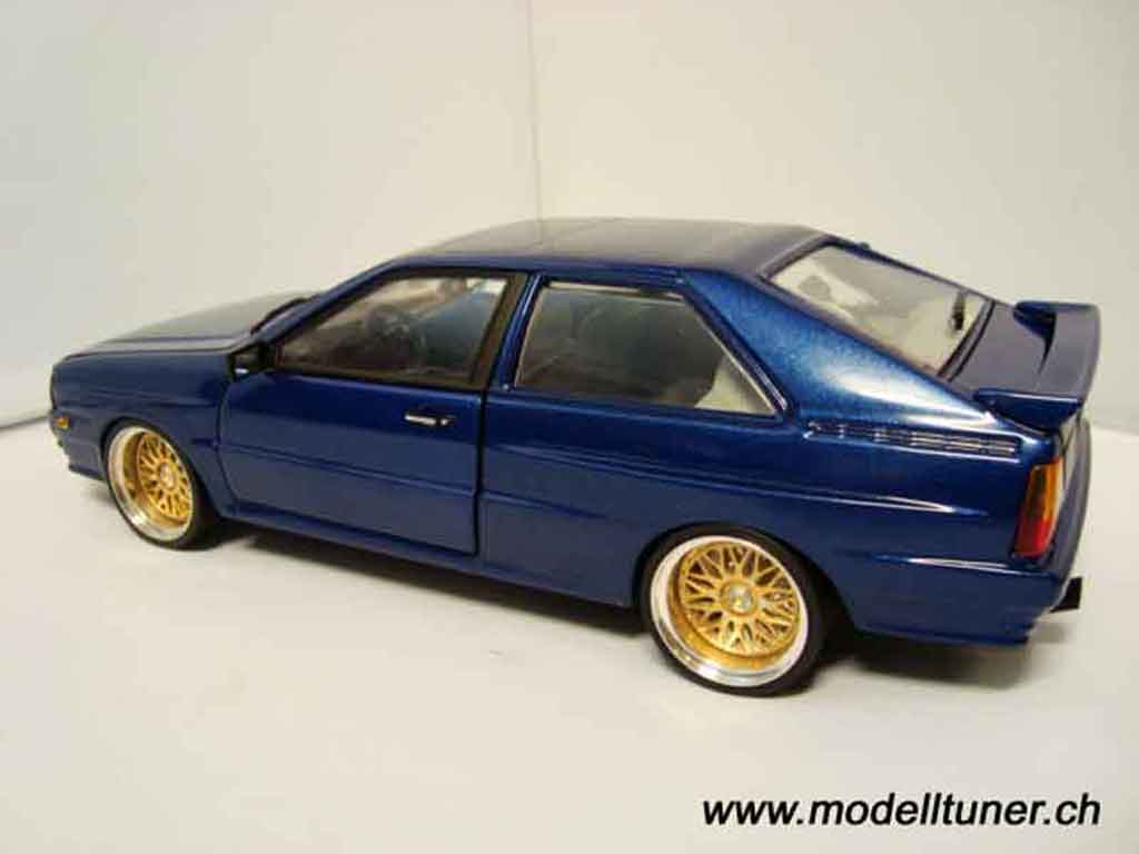 Audi Quattro coupe blauw jantes bbs bords larges 1/18 Sun Star