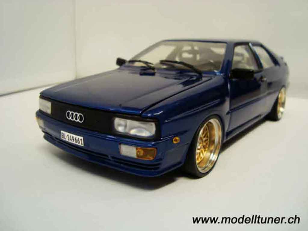 Audi Quattro 1/18 Sun Star blauw jantes bbs bords larges modelauto
