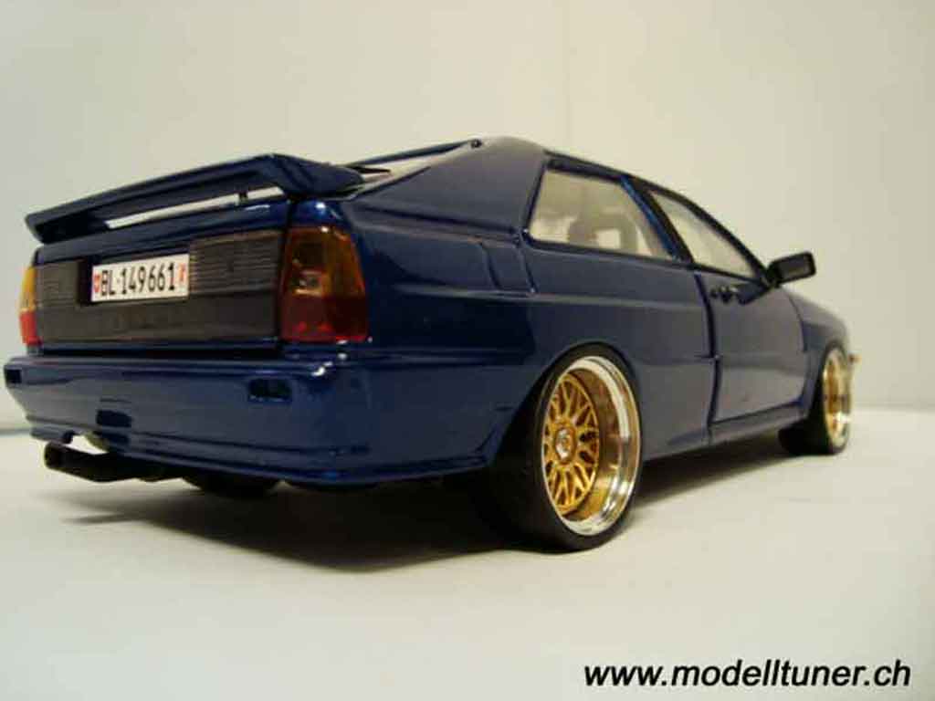 Audi Quattro coupe blauw jantes bbs bords larges 1/18 Sun Star