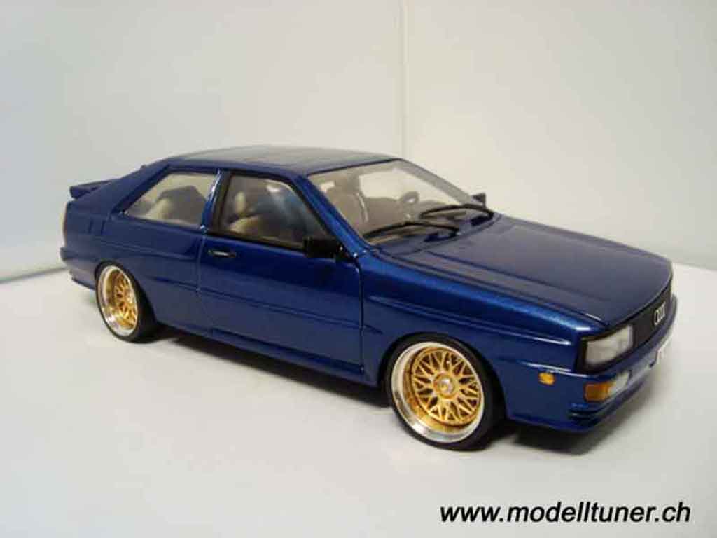 Audi Quattro coupe blauw jantes bbs bords larges 1/18 Sun Star