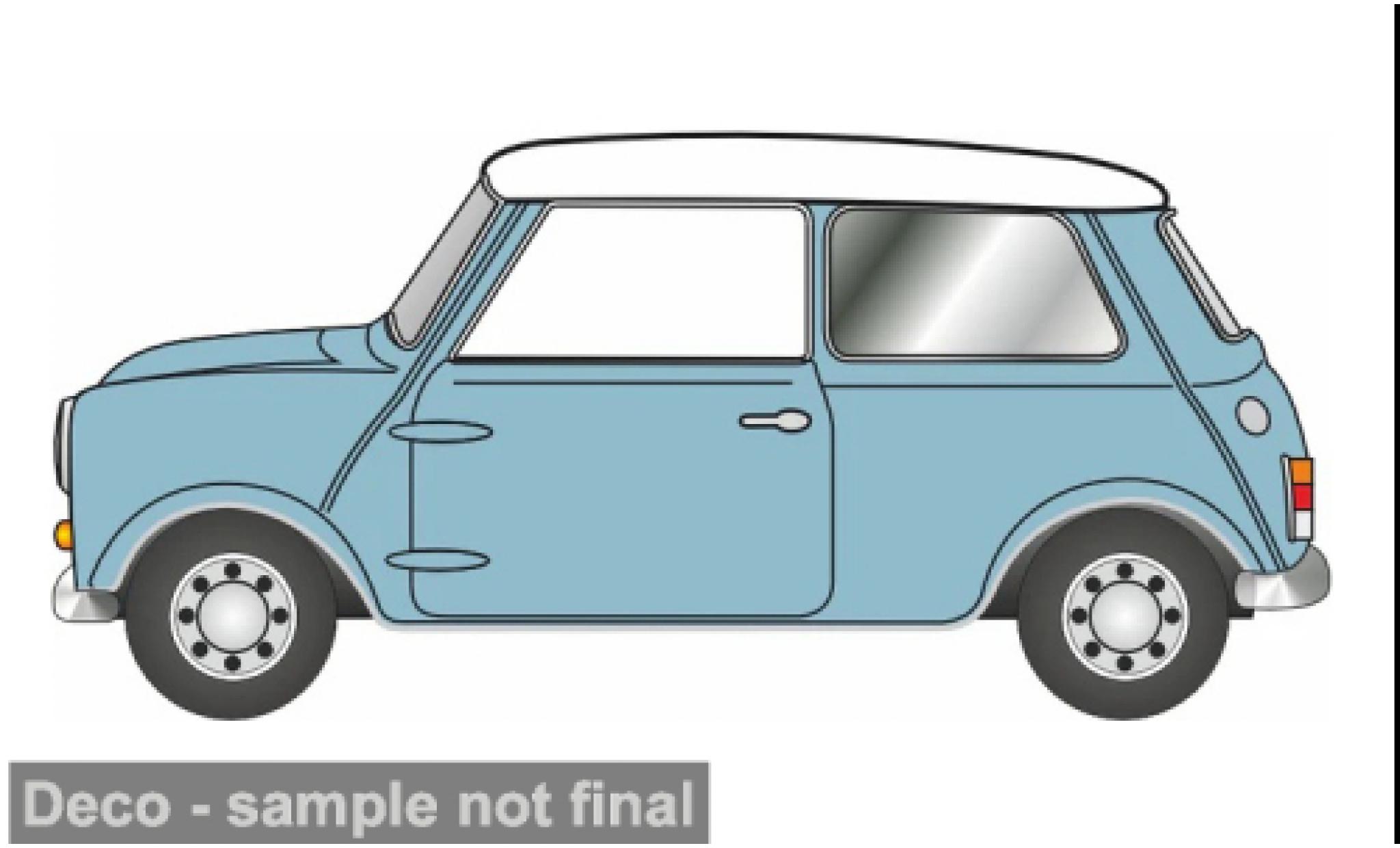 Austin Mini 1/76 Oxford blauw/wit 1:76 modelauto
