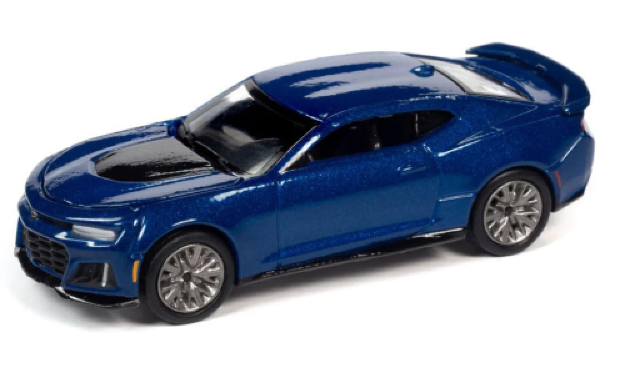 Chevrolet Camaro 1/64 Auto World ZL1 metallic blauw 2018 modelauto