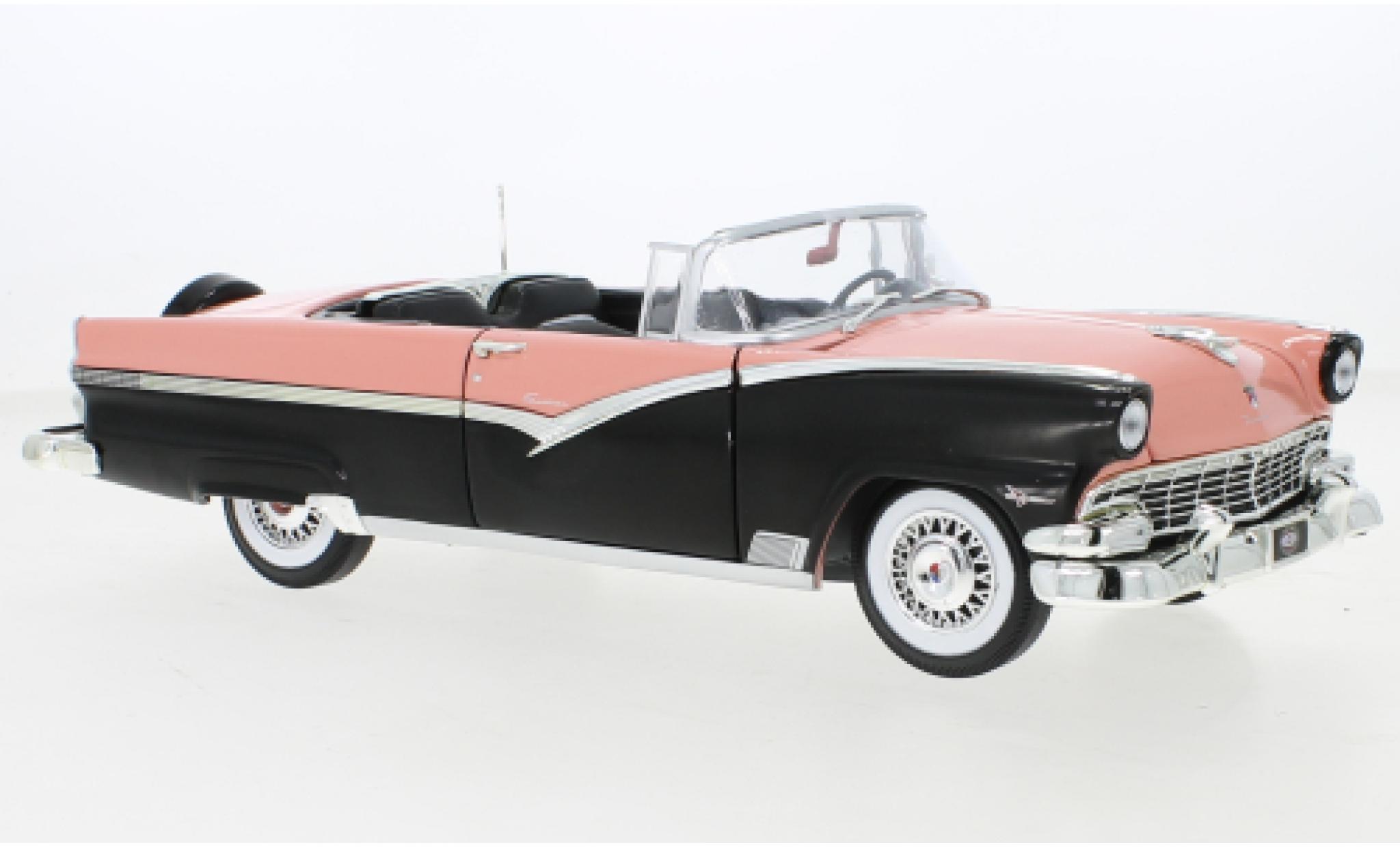 Ford Fairline 1/18 Auto World Sunliner roze/zwart 1956 modelauto