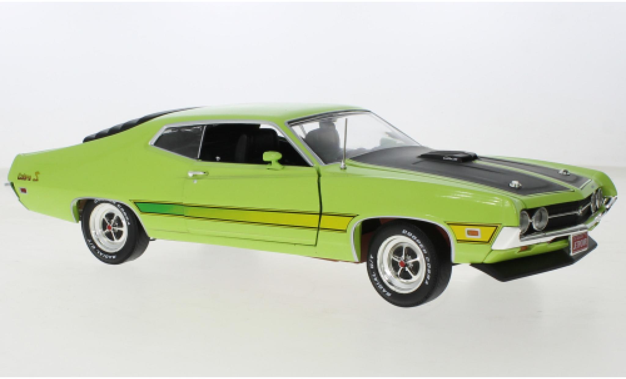 Ford Torino 1/18 Auto World Cobra groen/zwart 1971 modelauto