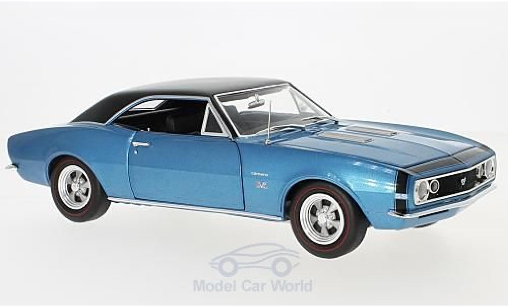 Chevrolet Camaro SS 1/18 Auto World SS 427 Baldwin Motion metallic blauw/zwart 1967 modelauto