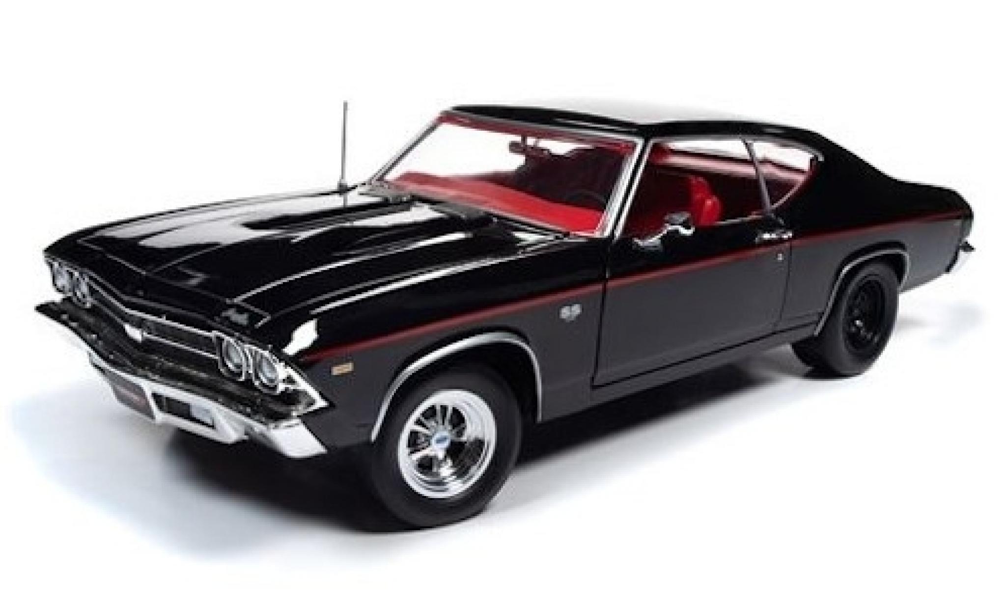 Chevrolet Chevelle 1/18 Auto World SS396 zwart 1969 modelauto