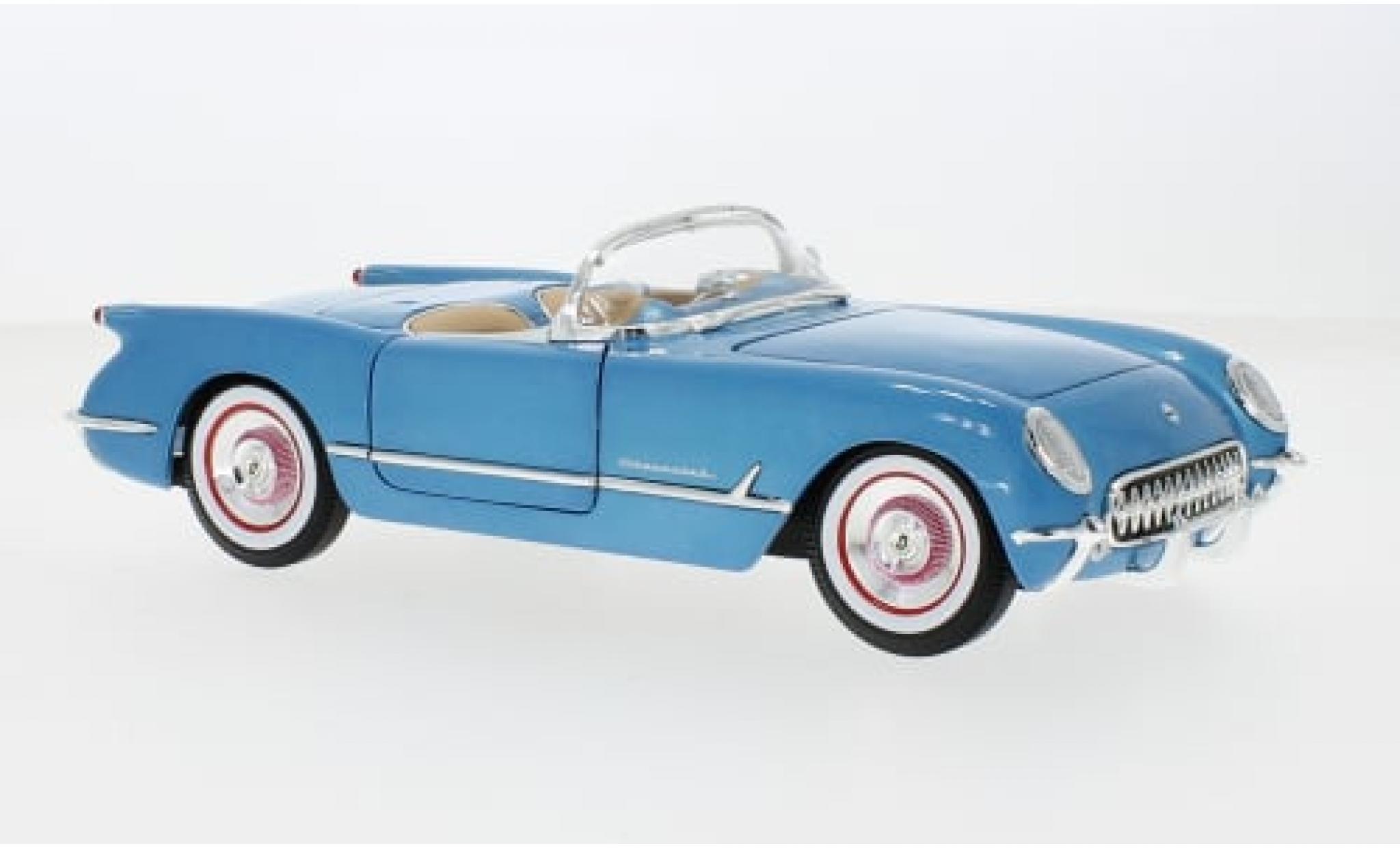 Chevrolet Corvette 1/18 Auto World (C1) Cabriolet metallic blauw 1954 1:18 modelauto