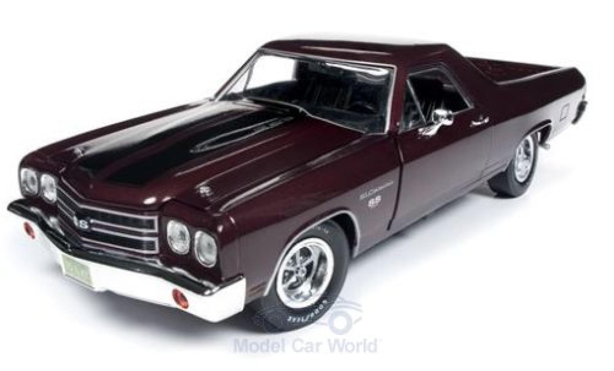 Chevrolet El Camino 1/18 Auto World rood 1970 modelauto