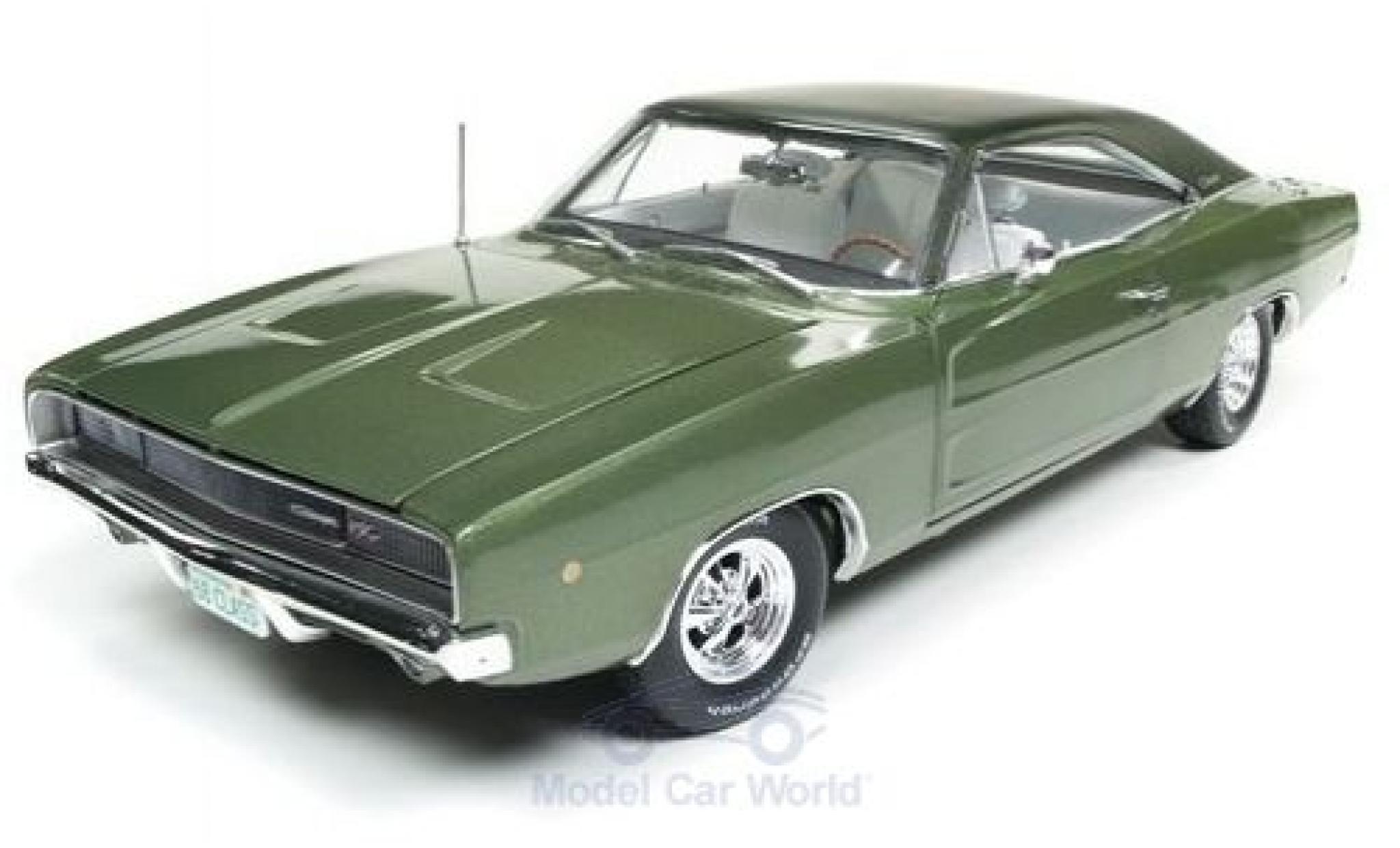 Dodge Charger 1/18 Auto World R/T metallic groen 1968 modelauto