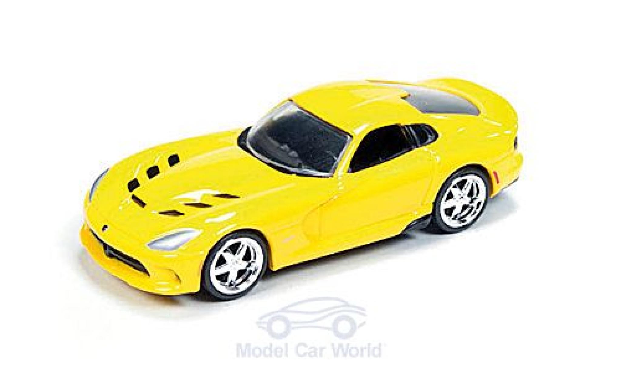 Dodge Viper 1/64 Auto World SRT geel 2014 modelauto