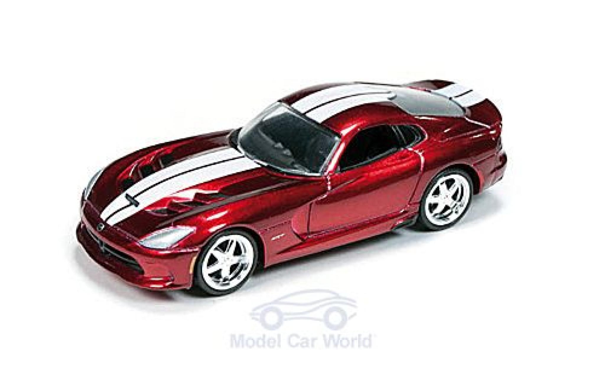 Dodge Viper 1/64 Auto World SRT metallic rood/wit 2014 Special Version modelauto
