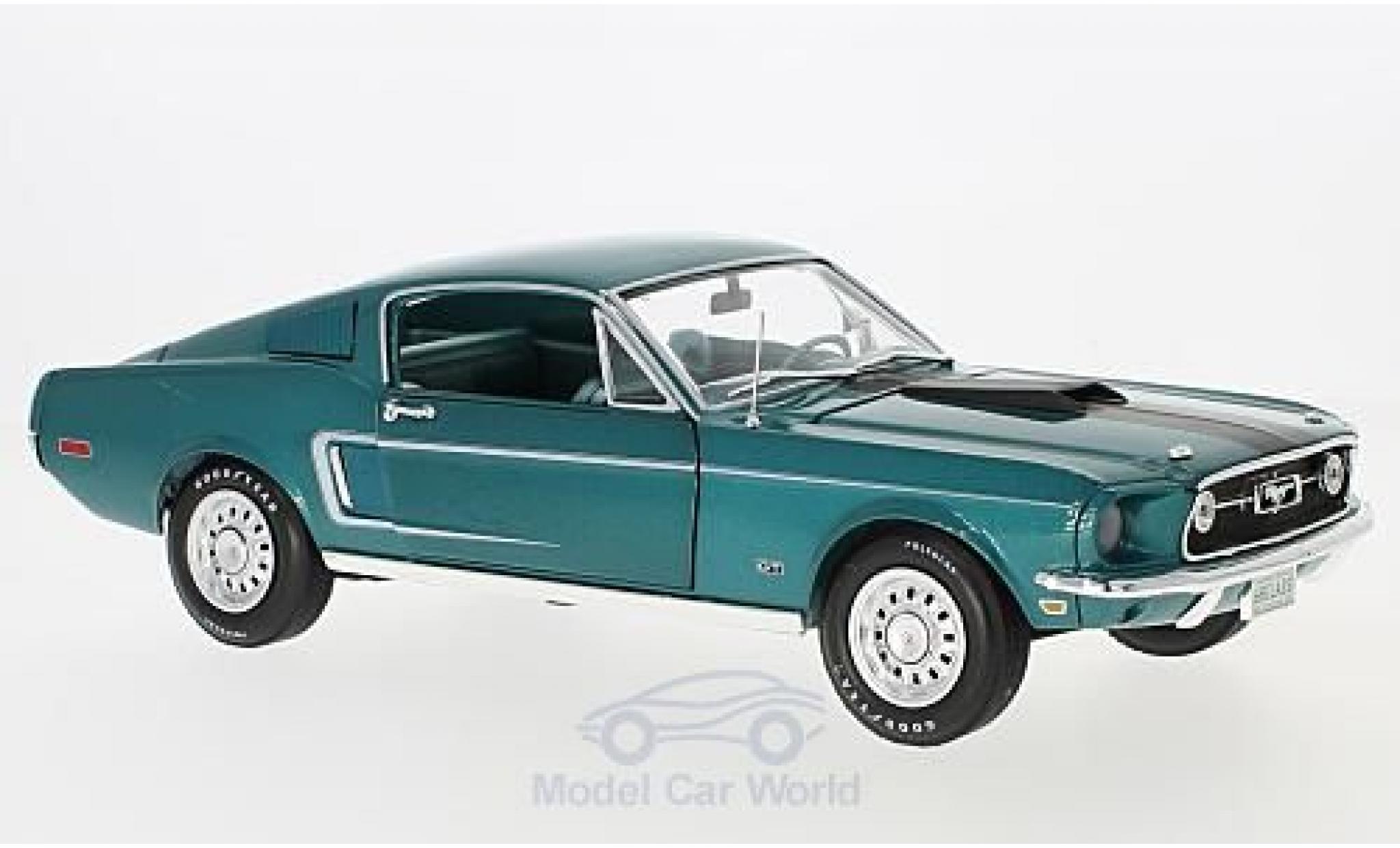 Ford Mustang GT 1/18 Auto World GT 2+2 metallic t&uuml;rkis 1968 modelauto