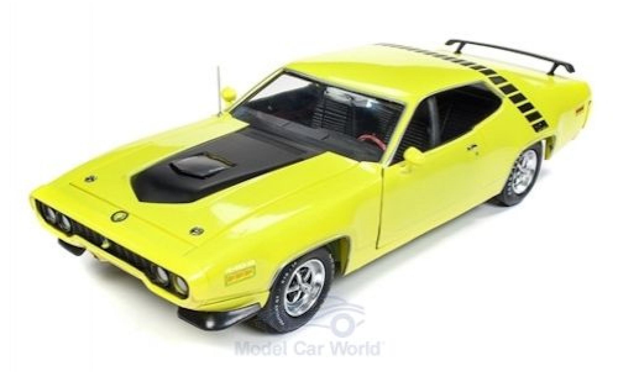 Plymouth Road Runner 1/18 Auto World groen/zwart 1971 modelauto