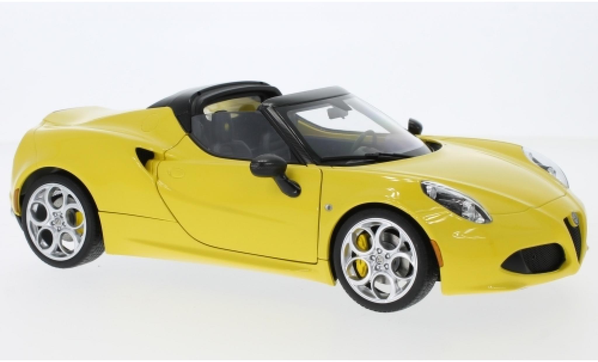 Alfa Romeo 4C 1/18 AUTOart Spider geel 2015 modelauto