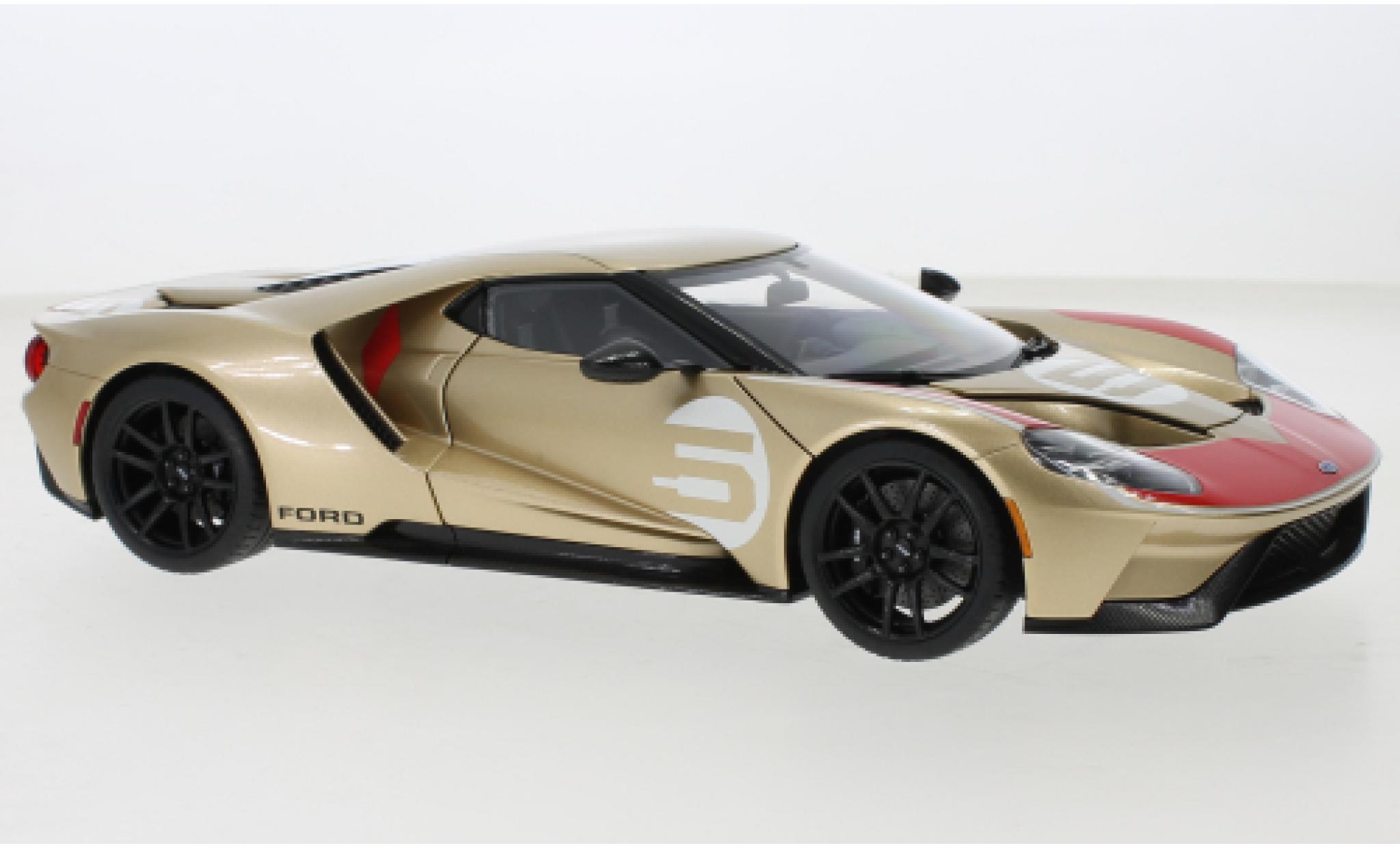 Ford GT 1/18 AUTOart Heritage Edition gold/rood Holman Moody Racing 2022 modelauto