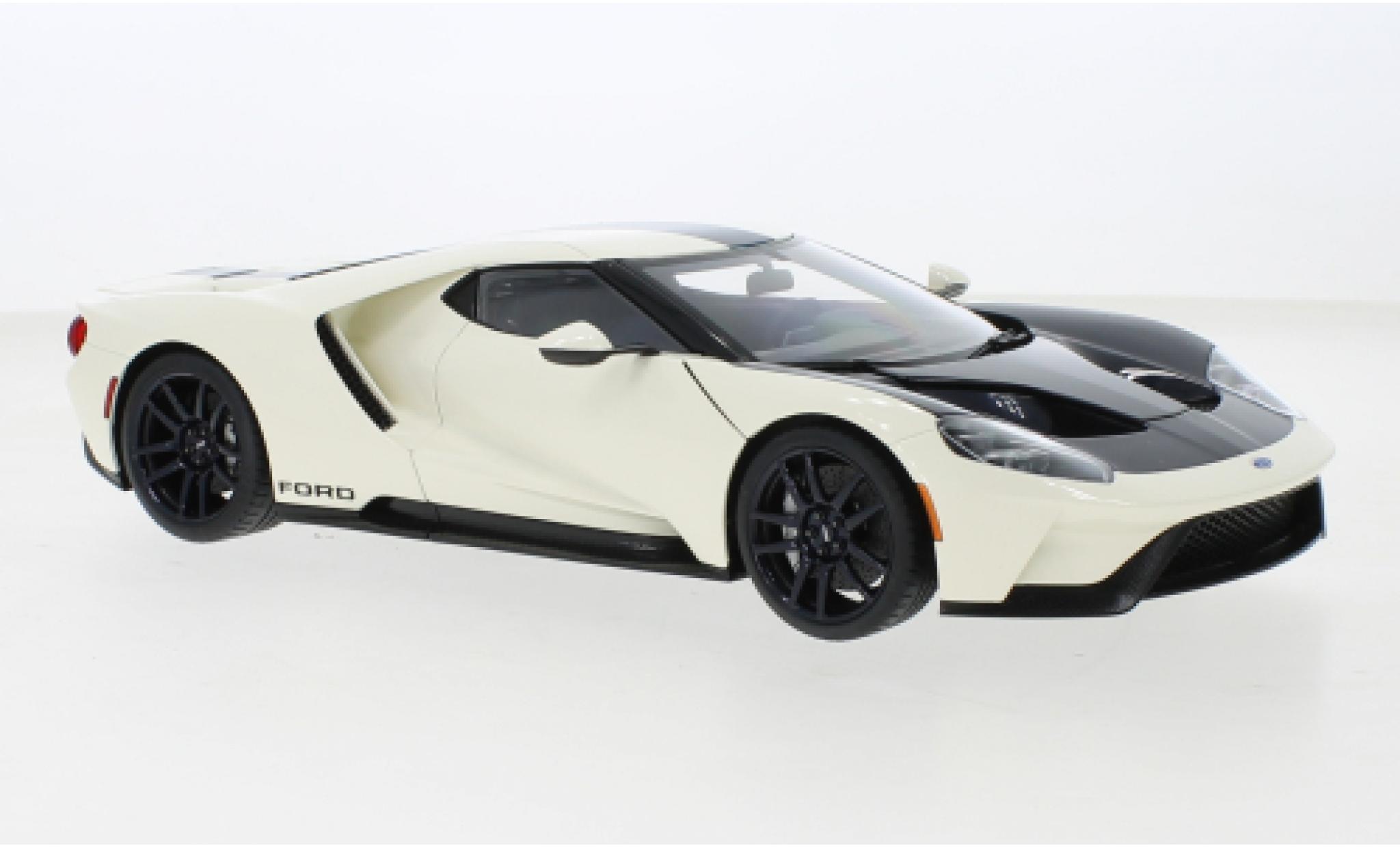 Ford GT 1/18 AUTOart Heritage Edition wit/blauw 2022 modelauto