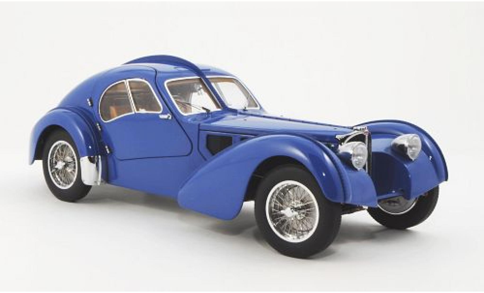 Bugatti 57 1/18 AUTOart S Atlantic blauw RHD 1938 avec M&eacute;tal-Speichenfelgen modelauto